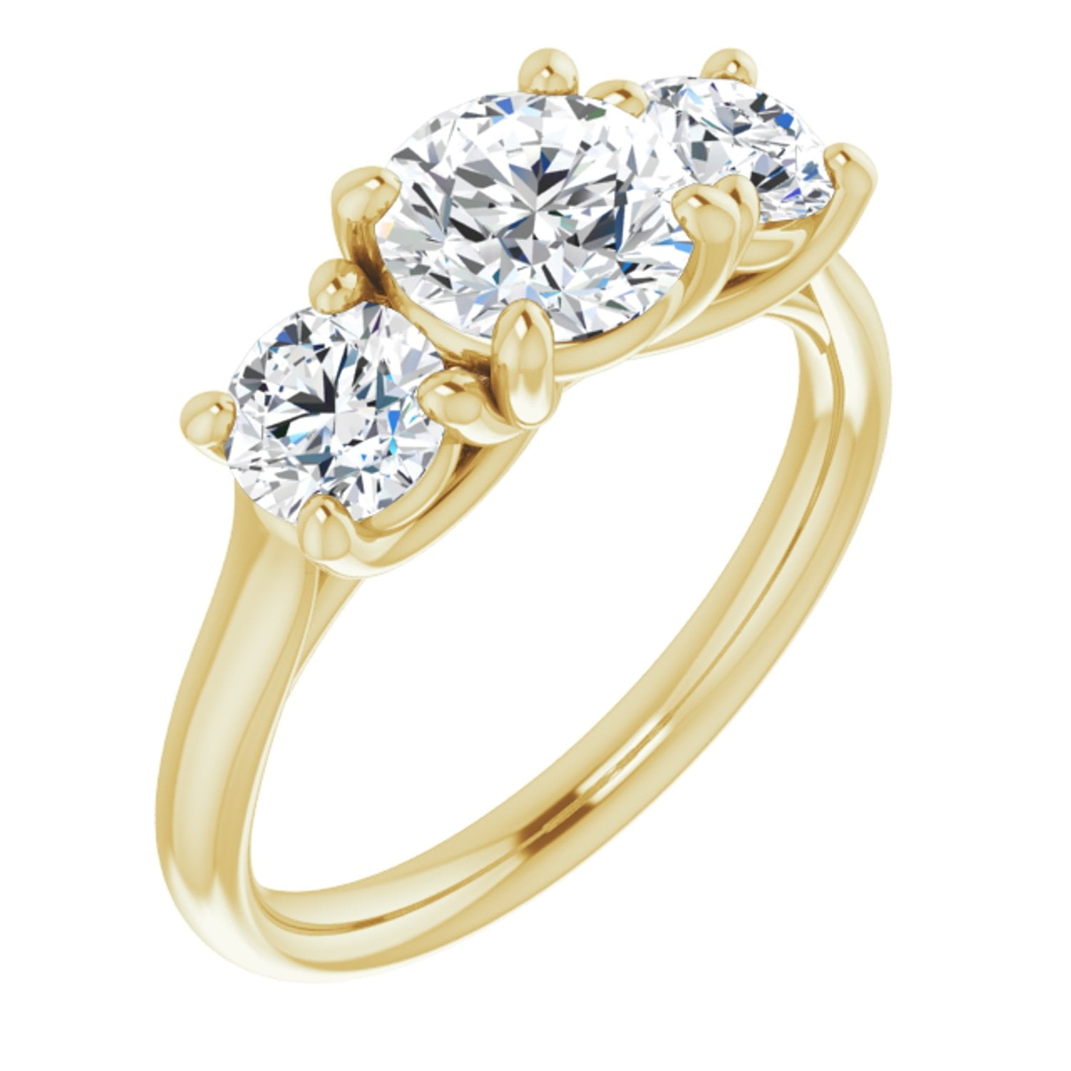 2.20 CTW Round Cut Colorless D-E-F Moissanite IshimJewels Gift For Her Solitaire Accents Engagement /& Wedding Ring In 14k White Gold